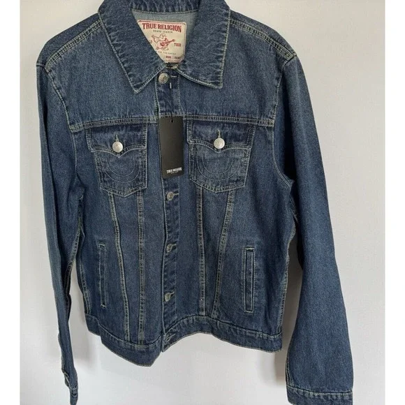 True Religion‎ Men's Jesse Denim Trucker Jacket Medium Wash Size Medium NEW $159